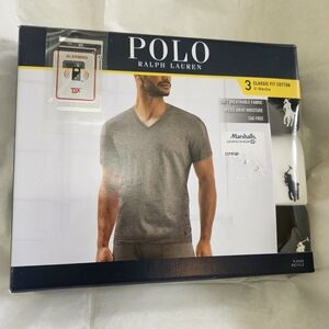Polo by Ralph Lauren Classic Fit Cotton T-Shirt 3-Pack — Black, White, Gray